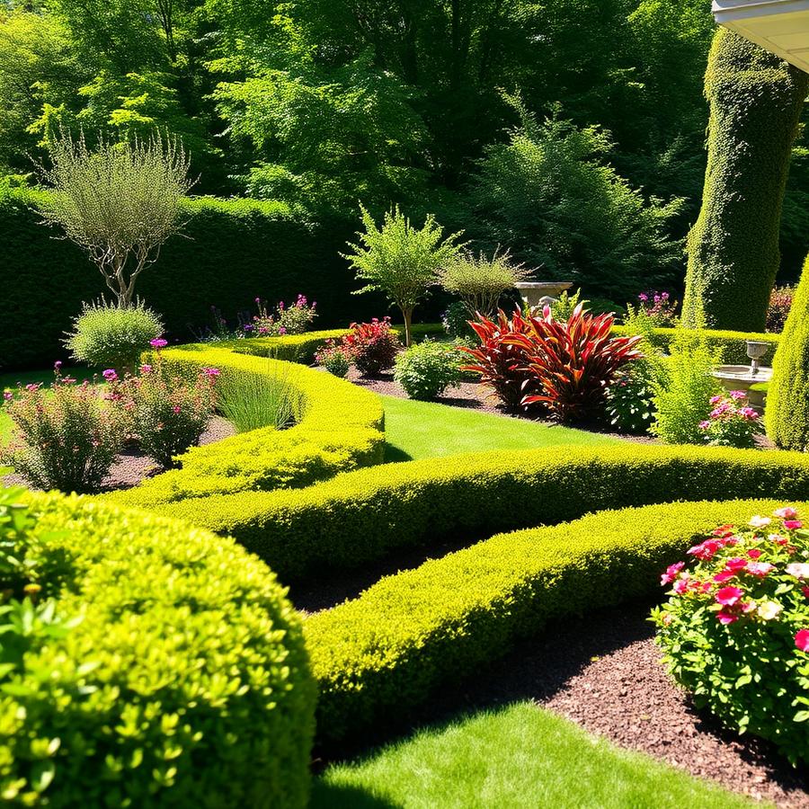Jardim paisagístico com áreas verdes bem cuidadas